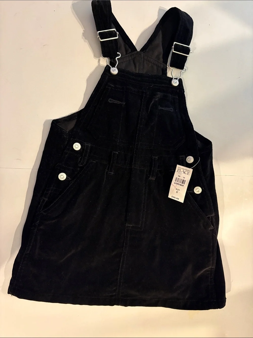 The Children's Place Black Corduroy Overall Dress
